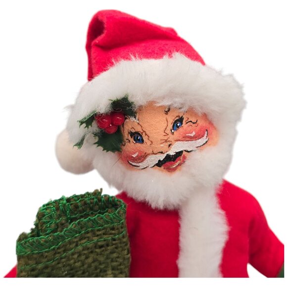 Annalee Dolls 7" Santa Cloth Figure With Gift Bag Sack Vintage 1999 w/ Tags - Picture 2 of 10